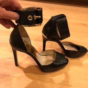 Michael Kors peep toe ankle strap heel